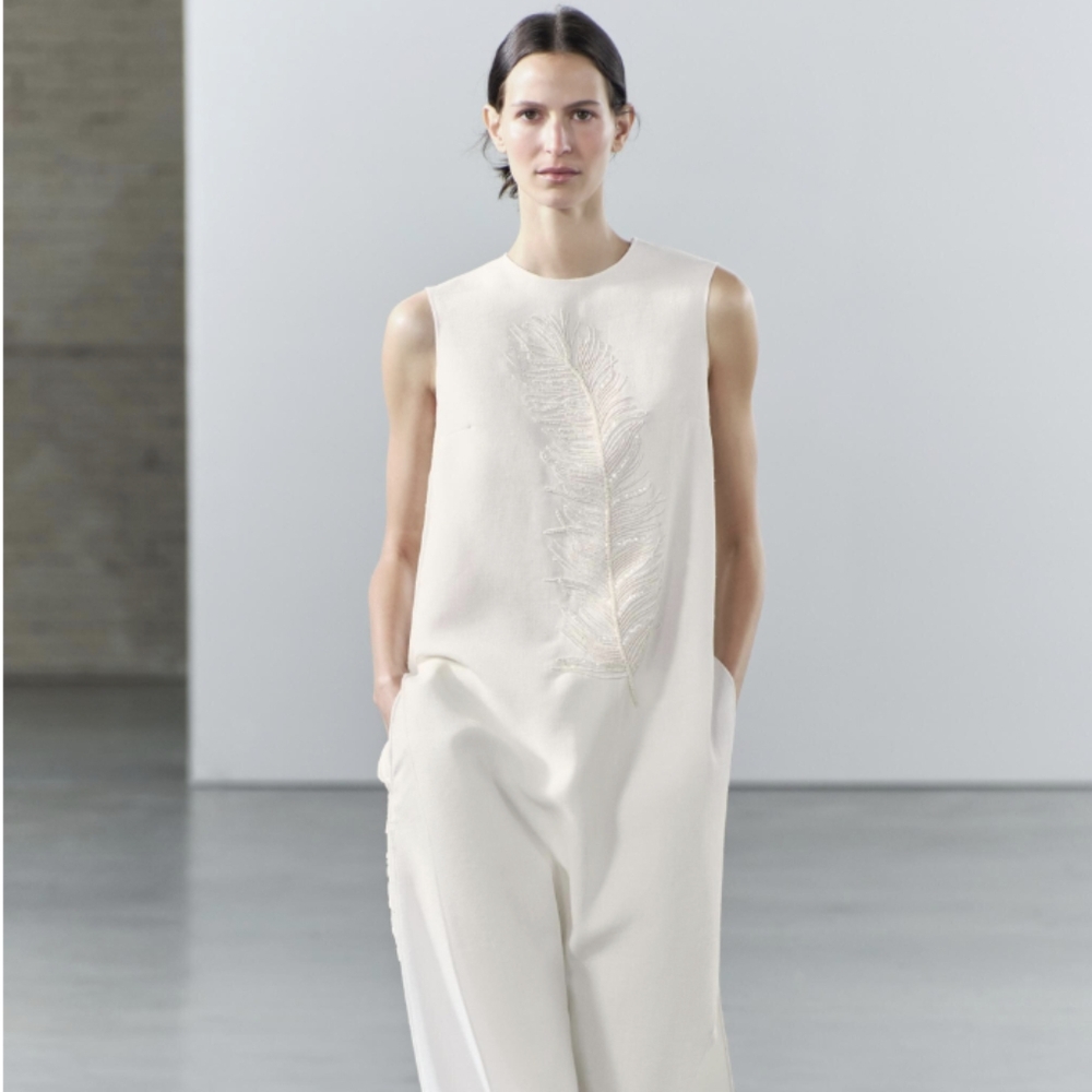 Zara WOMANS Long EMBROIDERED Top